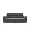 Ver imagem 3 de Sofá Santiago 2,20m Retrátil/reclinável Suede Cinza - Xflex Sofás