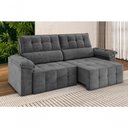 Ver imagem 1 de Sofá Santiago 2,20m Retrátil/reclinável Suede Cinza - Xflex Sofás