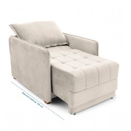 Poltrona Cama Reclinável Retrátil Viena Veludo Castor - Loja Sheep - 7
