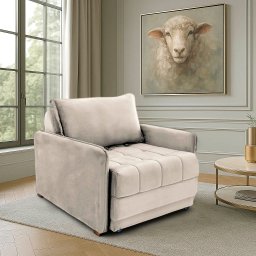Poltrona Cama Reclinável Retrátil Viena Veludo Castor - Loja Sheep - 2