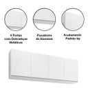 Ver imagem 6 de Kit Balcão 4 Portas e Armário Aéreo 160 Cm Laila Branco