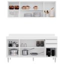 Ver imagem 2 de Kit Balcão 4 Portas e Armário Aéreo 160 Cm Laila Branco