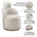 Ver imagem 4 de Poltrona Curva Moderna Design Arredondado Em Linho Brenda Yescasa Bege Nude