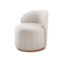 Ver imagem 5 de Poltrona Curva Moderna Design Arredondado Em Linho Brenda Yescasa Bege Nude