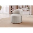 Ver imagem 3 de Poltrona Curva Moderna Design Arredondado Em Linho Brenda Nude Yescasa