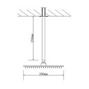 Ver imagem 3 de Ducha Chuveiro Slim Prizi Quadrado 20x20cm Inox 304 Preta de