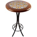 Ver imagem 1 de Mesa Madeira Azulejo 60cm - Bistrô Fixa 98cm - Natural - Anos Dourados