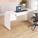 Ver imagem 1 de Mesa Escritório 160cm X 70cm Pé Painel Gaveteiro 2 Gav. F5 Cor:branco