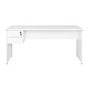 Ver imagem 3 de Mesa Escritório 160cm X 70cm Pé Painel Gaveteiro 2 Gav. F5 Cor:branco