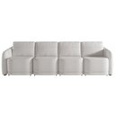 Ver imagem 3 de Sofá Cama para Sala de Estar 5 Lugares 436cm Montserrat K01 Bouclê Creme - Lyam Decor