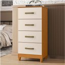 Ver imagem 7 de Guarda Roupa Casal Mercure 6 Portas e Cômoda Mobi 04 Gavetas Cinamomo Off White - Móveis Albatroz