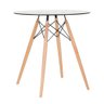 Mesa Redonda Eames com Tampo de Vidro 70 Cm 2 Cadeiras Nude - 10