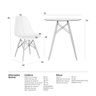 Mesa Redonda Eames com Tampo de Vidro 70 Cm 2 Cadeiras Nude - 2