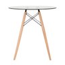Mesa Redonda Eames com Tampo de Vidro 70 Cm 2 Cadeiras Nude - 9