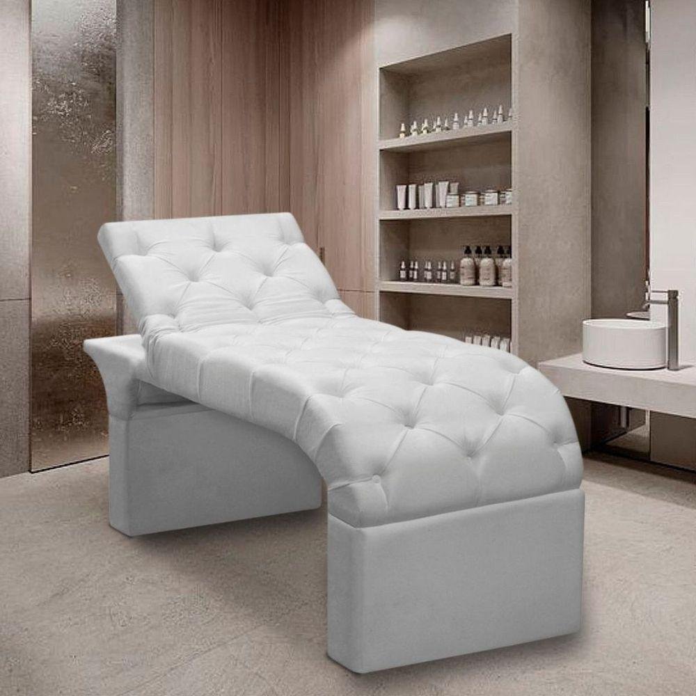 Maca Estofada Estética Cílios Regulável Spa Suede Ana Clara Cor:branco