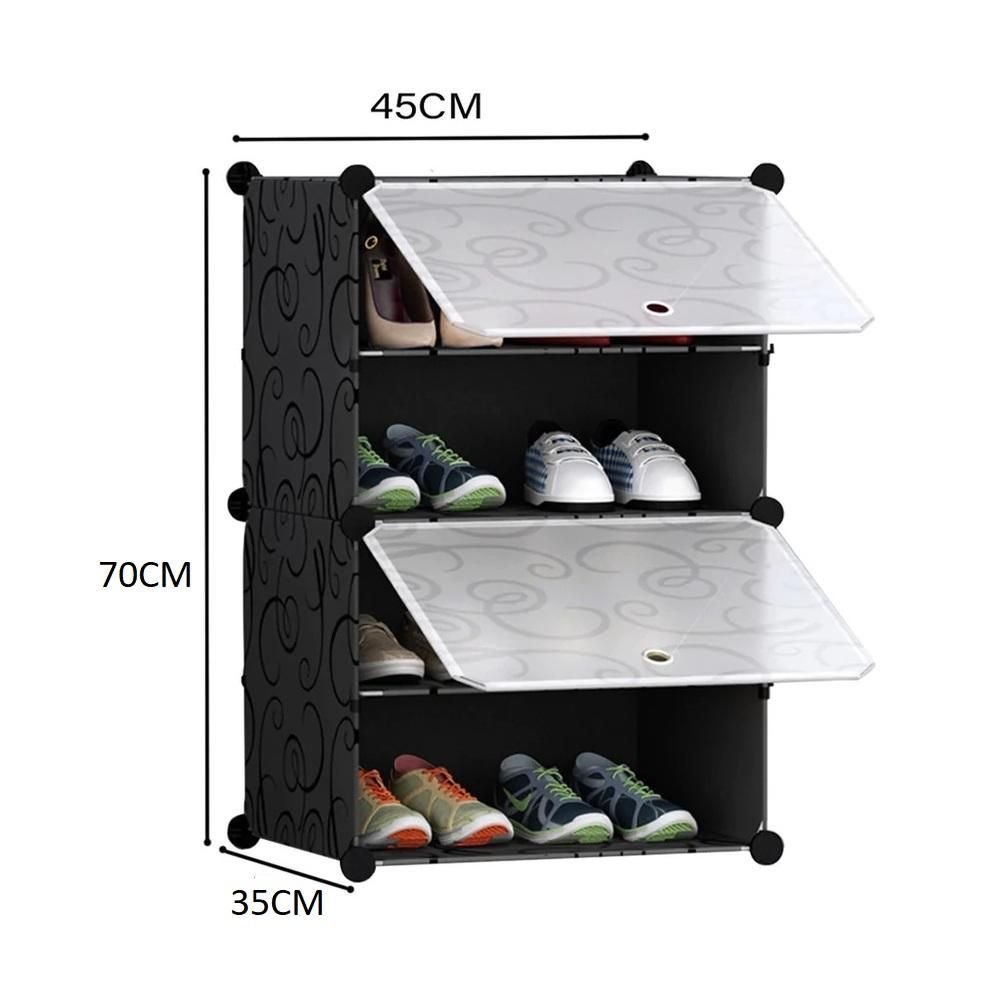 Armário Organizador Modular Multiuso 4 Prateleiras Preto - 3