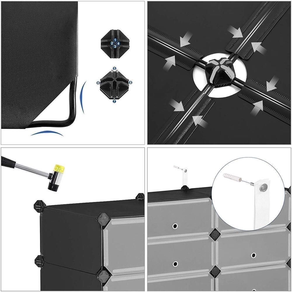 Armário Organizador Modular Multiuso 4 Prateleiras Preto - 5