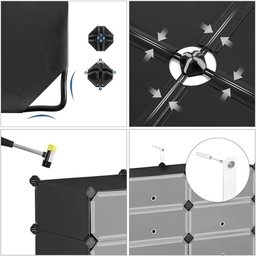 Armário Organizador Modular Multiuso 4 Prateleiras Preto - 5