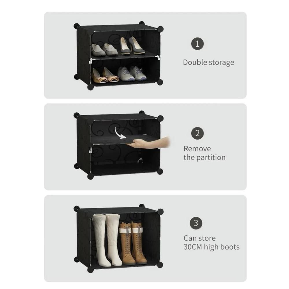 Armário Organizador Modular Multiuso 4 Prateleiras Preto - 4