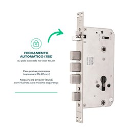 Fechadura Digital Eletrônica Inteligente com Multi Controle de Acesso Alta Segurança Zigbee Geonav - 7