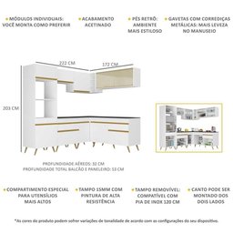 Cozinha Completa de Canto Veneza GW Multimóveis MP2064 com Armário e Balcão Branca - 4 Cozinha Completa de Canto Veneza GW Multimóveis MP2064 com Armário e Balcão Branca - 4