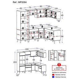 Cozinha Completa de Canto Veneza GW Multimóveis MP2064 com Armário e Balcão Branca - 5 Cozinha Completa de Canto Veneza GW Multimóveis MP2064 com Armário e Balcão Branca - 5