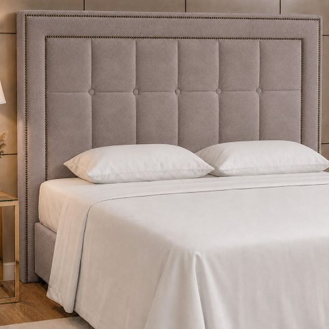 Cabeceira para Cama Box Queen 160cm Wellbe Veludo Nobre Avelã - Sallar Home