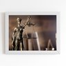 Balança Justiça Têmis Direito Quadro Moldura Branca 60x40cm - 1