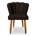 Ver imagem 2 de Kit 2 Cadeiras de Jantar Pétala Estofada Pés Palito Veludo Marrom - Montanaris Decor