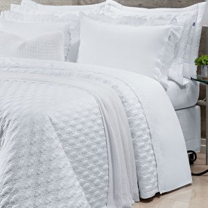 Jogo de Cama Casal Padrão Branco 400 Fios Egípcio 100% Algodão 4 Peças