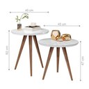 Ver imagem 5 de Kit Mesa de Apoio e Lateral Sofá e Sala Visita Freijó - Branco Branco
