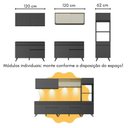 Ver imagem 5 de Armário de Cozinha Completa com Bancada Americana Veneza Multimóveis Mp2199 Preto