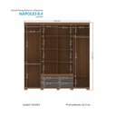 Ver imagem 5 de Guarda Roupa Casal 8 Portas 4 Gavetas Nápoles com Pés Marrom/Jatobá/Grafite
