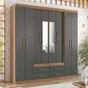 Ver imagem 2 de Guarda Roupa Casal 8 Portas 4 Gavetas Nápoles com Espelhos