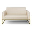 Ver imagem 6 de Sofá Namoradeira Base Industrial Alta Dourado Marisa Corino Bege D03 - D\'rossi