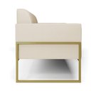 Ver imagem 4 de Sofá Namoradeira Base Industrial Alta Dourado Marisa Corino Bege D03 - D\'rossi