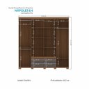 Ver imagem 5 de Guarda Roupa Casal 8 Portas 4 Gavetas Nápoles com Espelhos e Pés Marrom/Jatobá/Grafite