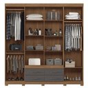 Ver imagem 3 de Guarda Roupa Casal 8 Portas 4 Gavetas Nápoles com Espelhos e Pés
