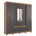 Ver imagem 4 de Guarda Roupa Casal 8 Portas 4 Gavetas Nápoles com Espelhos e Pés