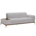 Ver imagem 1 de Sofá Molino 3 Lugares 210cm C/mesa Auxiliar Direito Pés Ouro.f Bouclé Cinza Claro - Nexta Casa