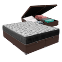 Ver imagem 1 de Cama Box Baú Bipartido Casal Marrom e Colchão Iso 100 D33 Ortobom