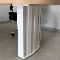 Mesa Para Escritório 200cm Curvas Orgânicas Tampo Tamburato Diretor  - 10