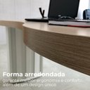 Ver mais imagens de Escrivaninha Mesa Escritório 200cm Curvas Orgânicas Tampo Tamburato Diretor