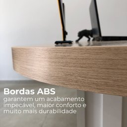 Mesa Para Escritório 200cm Curvas Orgânicas Tampo Tamburato Diretor  - 9