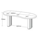 Ver imagem 4 de Escrivaninha Mesa Escritório Curvas Orgânicas 200cm Tampo Tamburato Diretor Carvalho e Branco Artany