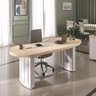 Mesa Para Escritório 200cm Curvas Orgânicas Tampo Tamburato Diretor  - 2
