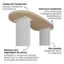 Ver imagem 6 de Escrivaninha Mesa Escritório Curvas Orgânicas 200cm Tampo Tamburato Diretor Carvalho e Branco Artany