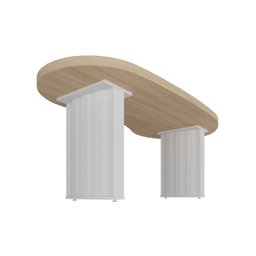 Mesa Para Escritório 200cm Curvas Orgânicas Tampo Tamburato Diretor  - 16