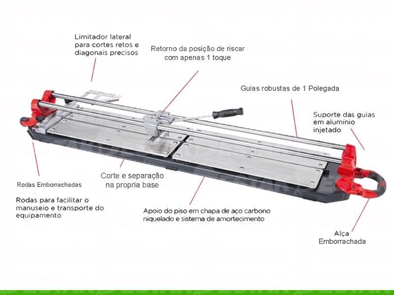 Riscadeira Cortador Piso Cerâmica Porcelanato Manual Profissional New Master 125 - 5