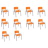 Kit 10 Cadeira Iso Infantil Creche, Escola Base Cinza Laranja - 2